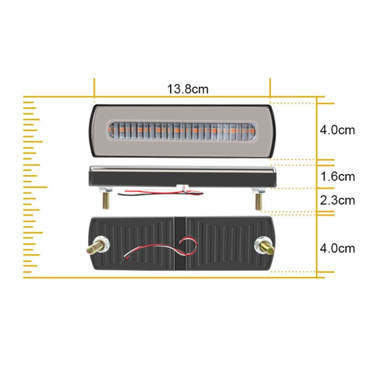 2 PCS Truck modified 40LED Two-color Running Water Turn Signal Light(Red White)