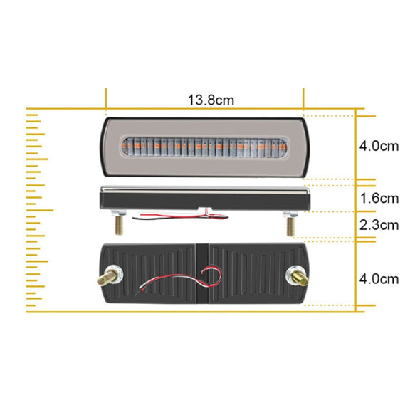 2 PCS Truck modified 40LED Two-color Running Water Turn Signal Light(Red Yellow)