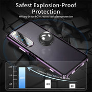 For Sony Xperia 10 IV HD Magnetic Metal Tempered Glass Phone Case(Purple)