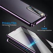 For Sony Xperia 10 IV HD Magnetic Metal Tempered Glass Phone Case(Purple)