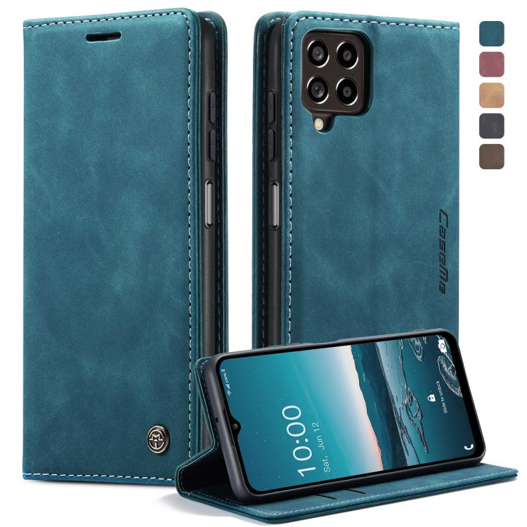 For Samsung Galaxy M33 5G CaseMe 013 Multifunctional Horizontal Flip Leather Phone Case(Blue)