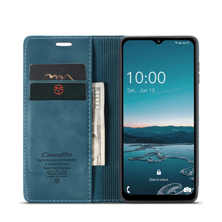 For Samsung Galaxy M33 5G CaseMe 013 Multifunctional Horizontal Flip Leather Phone Case(Blue)