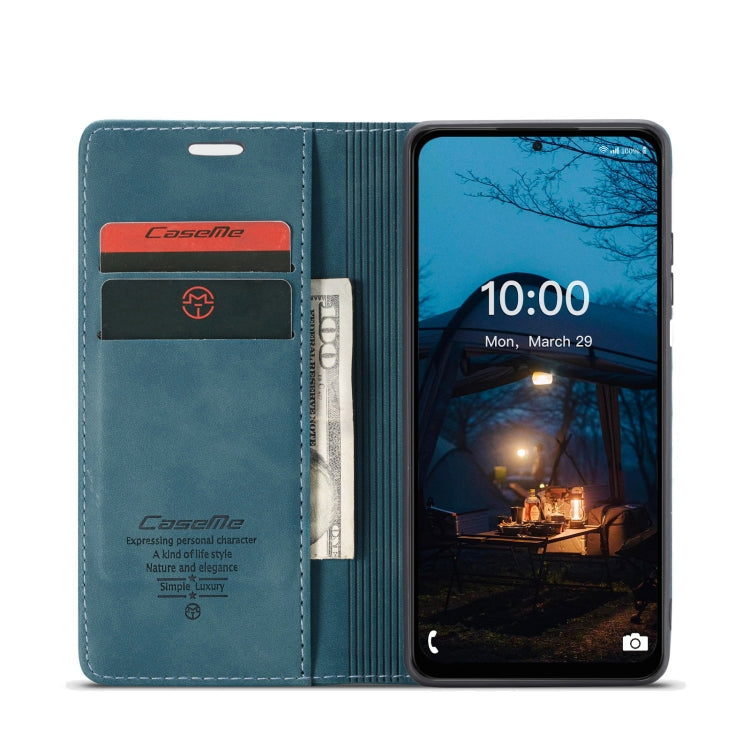 For Samsung Galaxy M53 5G CaseMe 013 Multifunctional Horizontal Flip Leather Phone Case(Blue)