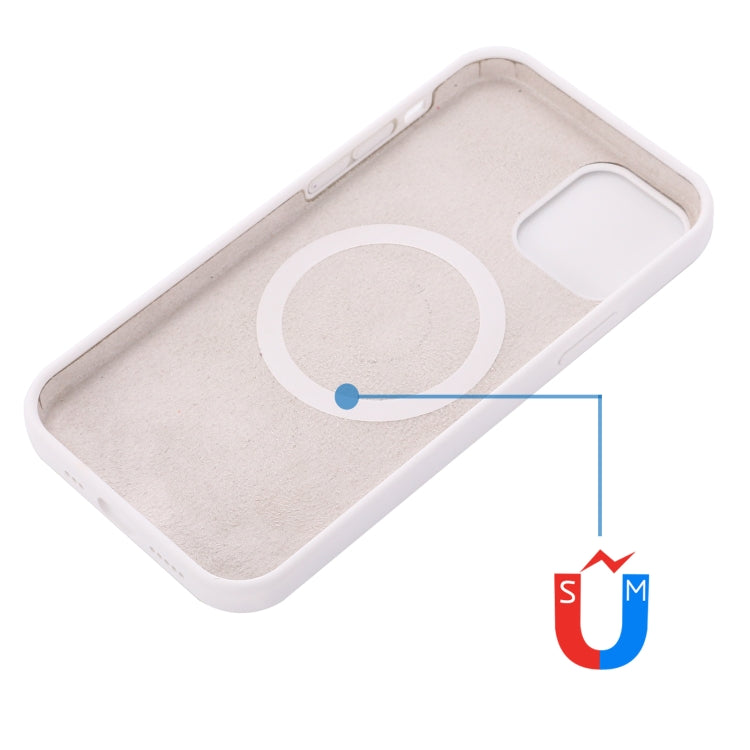For iPhone 14 Plus Shockproof Silicone Magsafe Case (White)
