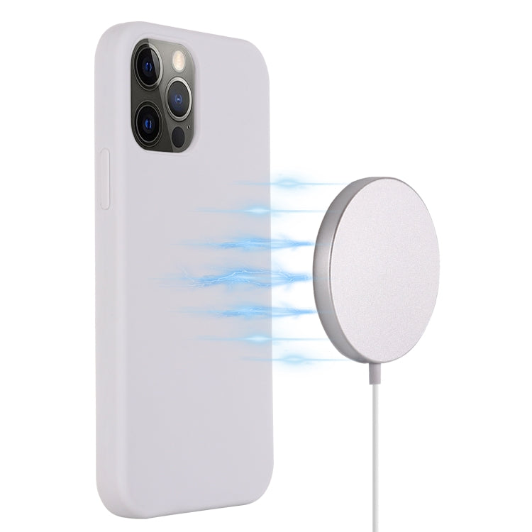 For iPhone 14 Pro Max Shockproof Silicone Magsafe Case (White)
