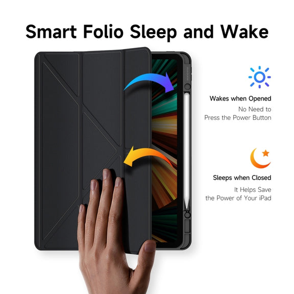 For iPad Pro 12.9 2022/2021/2020/2018 DUX DUCIS Magi Series Shockproof Tablet Case(Black)