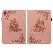 For OPPO Pad Air Butterfly Flower Embossed Leather Tablet Case(Rose Gold)