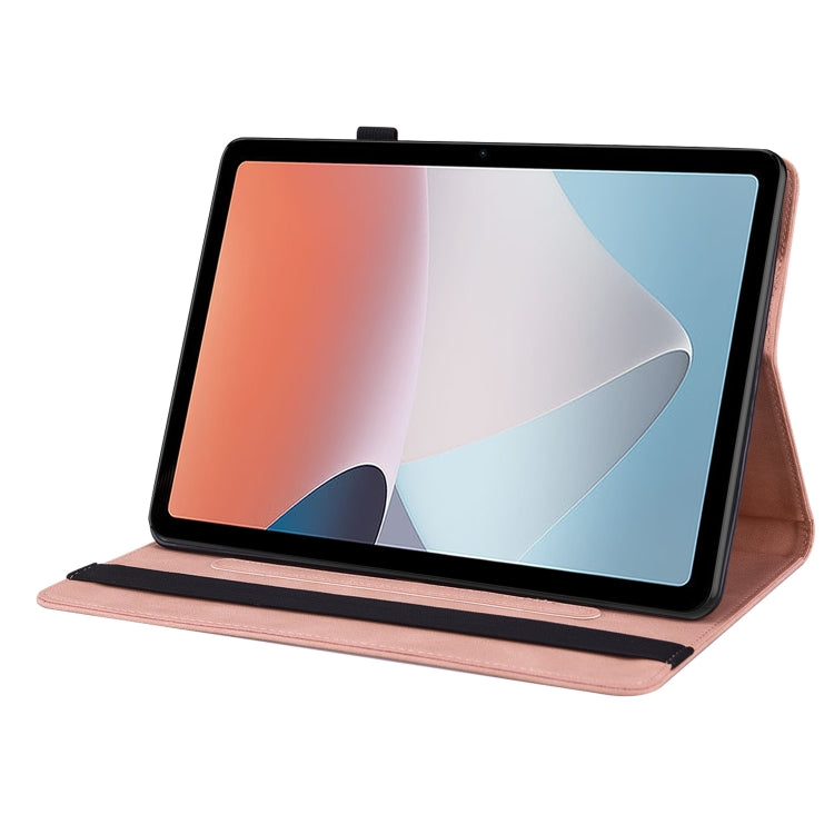 For OPPO Pad Air Butterfly Flower Embossed Leather Tablet Case(Rose Gold)