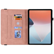 For OPPO Pad Air Butterfly Flower Embossed Leather Tablet Case(Rose Gold)