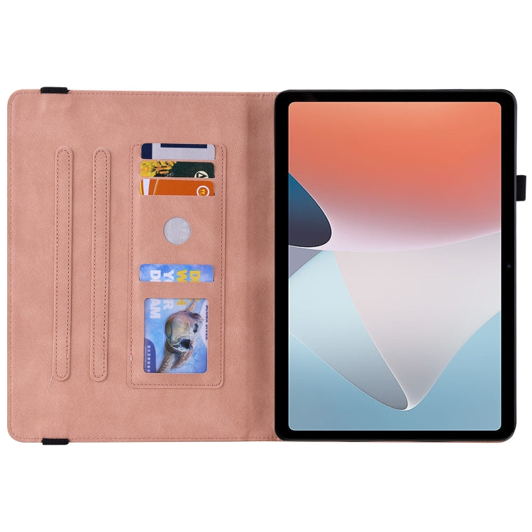 For OPPO Pad Air Butterfly Flower Embossed Leather Tablet Case(Rose Gold)
