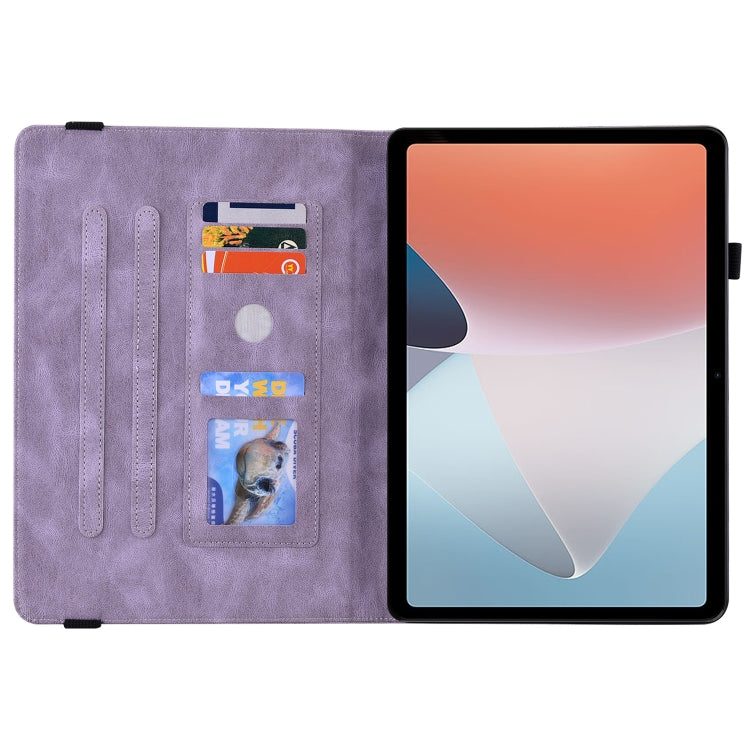 For OPPO Pad Air Butterfly Flower Embossed Leather Tablet Case(Purple)