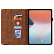 For OPPO Pad Air Butterfly Flower Embossed Leather Tablet Case(Brown)