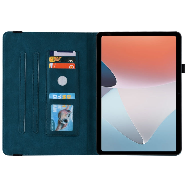 For OPPO Pad Air Butterfly Flower Embossed Leather Tablet Case(Blue)