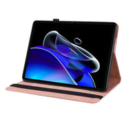 For Realme Pad X Butterfly Flower Embossed Leather Tablet Case(Rose Gold)