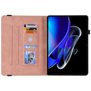 For Realme Pad X Butterfly Flower Embossed Leather Tablet Case(Rose Gold)