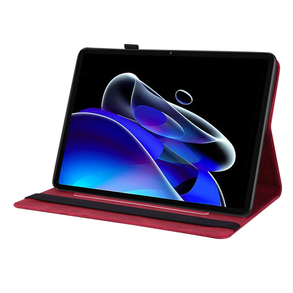 For Realme Pad X Butterfly Flower Embossed Leather Tablet Case(Red)