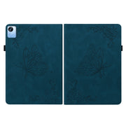 For Realme Pad X Butterfly Flower Embossed Leather Tablet Case(Blue)