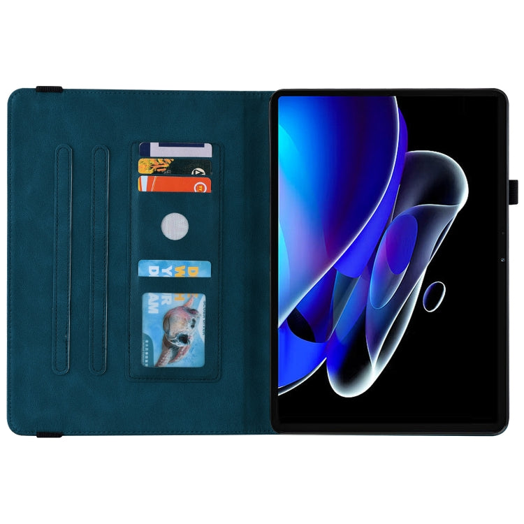 For Realme Pad X Butterfly Flower Embossed Leather Tablet Case(Blue)