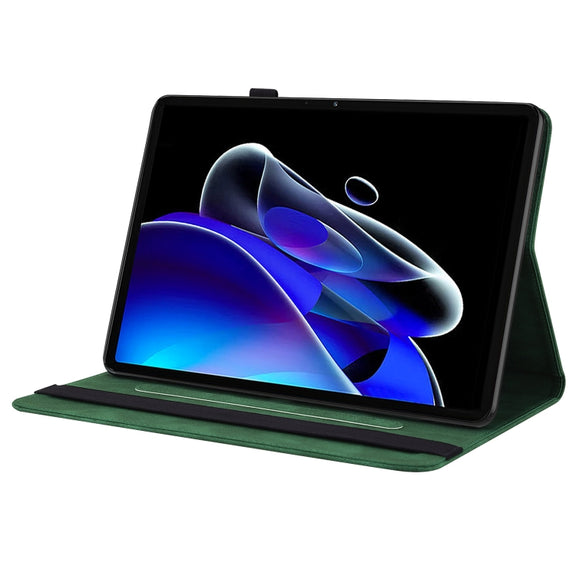 For Realme Pad X Butterfly Flower Embossed Leather Tablet Case(Green)