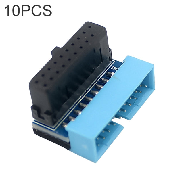 10 PCS 3.0 19P 20P Motherboard Male To Female Extension Adapter, Model: PH19A(Black Blue)