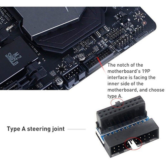 10 PCS 3.0 19P 20P Motherboard Male To Female Extension Adapter, Model: PH19A(Balck)