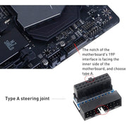 10 PCS 3.0 19P 20P Motherboard Male To Female Extension Adapter, Model: PH19A(Black Blue)