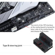 10 PCS 3.0 19P 20P Motherboard Male To Female Extension Adapter, Model: PH19A(Balck)