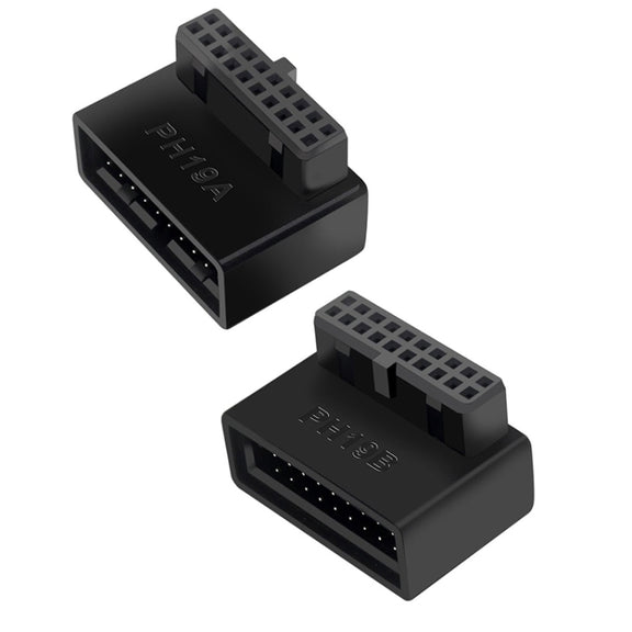 10 PCS 3.0 19P 20P 90 Degree Motherboard Male To Female Extension Adapter, Model: PH19B