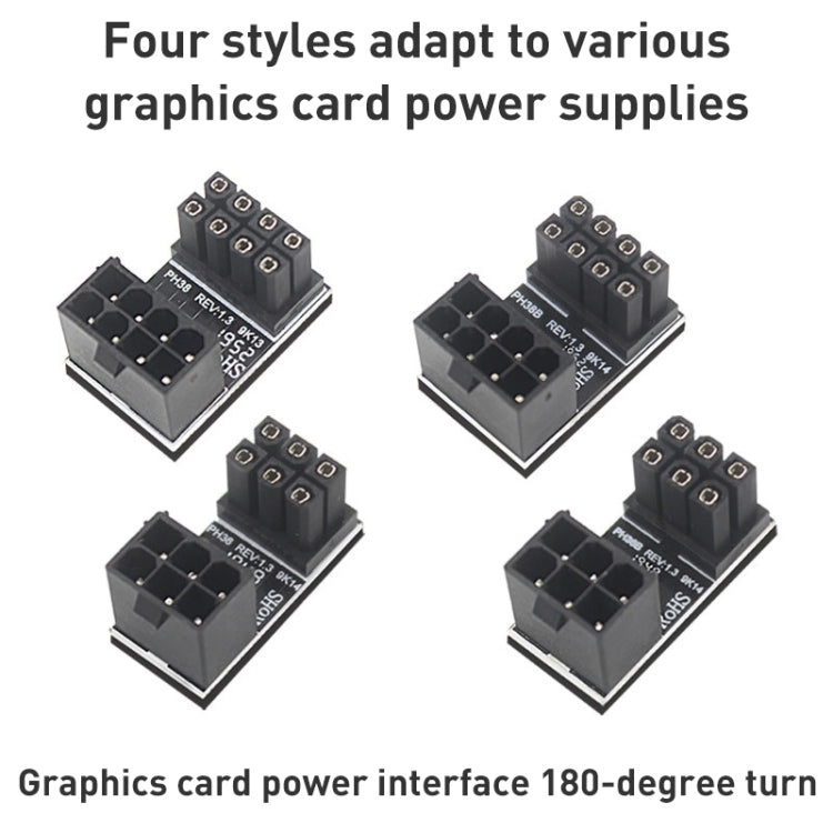 10 PCS ATX 8Pin Female to 8Pin Male 180 Degree Angled Adapter , Model: PH36A