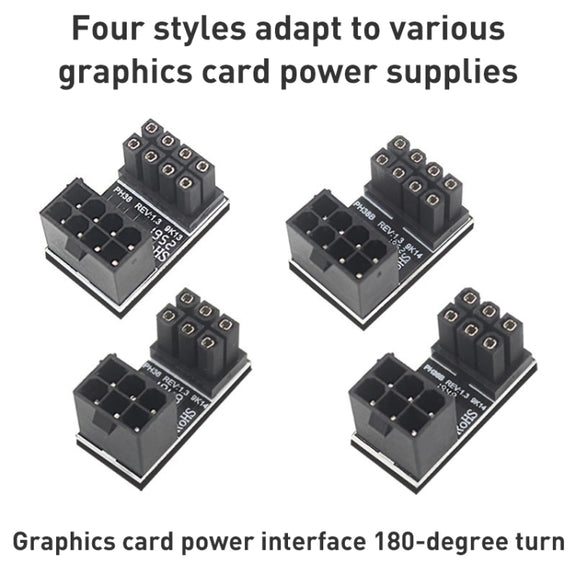 10 PCS ATX 8Pin Female to 8Pin Male 180 Degree Angled Adapter , Model: PH36A