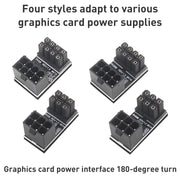 10 PCS ATX 8Pin Female to 8Pin Male 180 Degree Angled Adapter , Model: PH36B