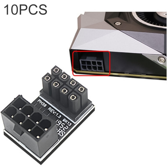 10 PCS ATX 8Pin Female to 8Pin Male 180 Degree Angled Adapter , Model: PH38A