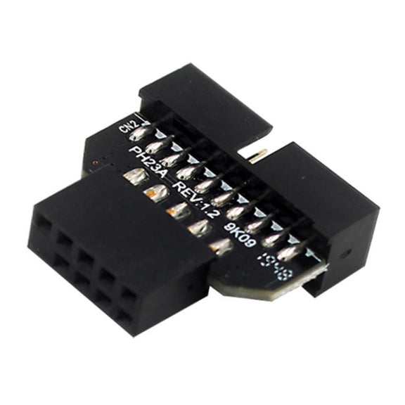 10 PCS Motherboard USB 2.0 9Pin to USB 3.0 19Pin Plug-in Connector Adapter, Model:PH23A