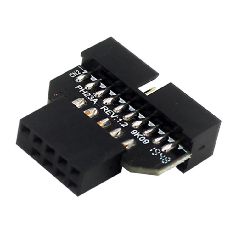 10 PCS Motherboard USB 2.0 9Pin to USB 3.0 19Pin Plug-in Connector Adapter, Model:PH23A