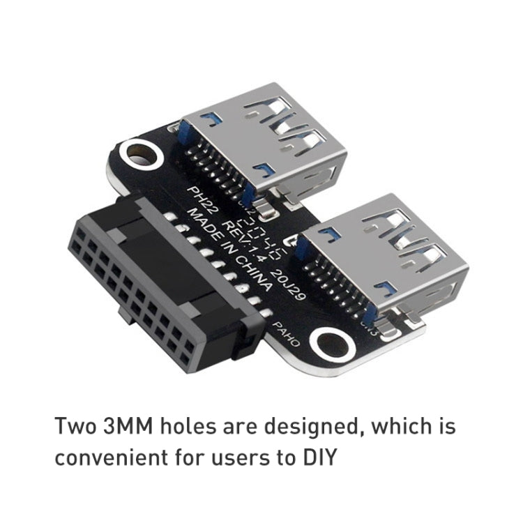 10 PCS 19/20Pin to Dual USB 3.0 Adapter Converter, Model:PH22