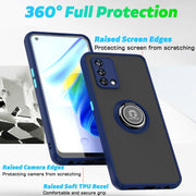 For OPPO A74 4G Q Shadow 1 Series TPU + PC Phone Case with Ring Holder(Black+Red)