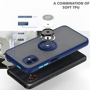 For Samsung Galaxy Xcover6 Pro Q Shadow 1 Series TPU + PC Phone Case with Ring Holder(Sky Blue)