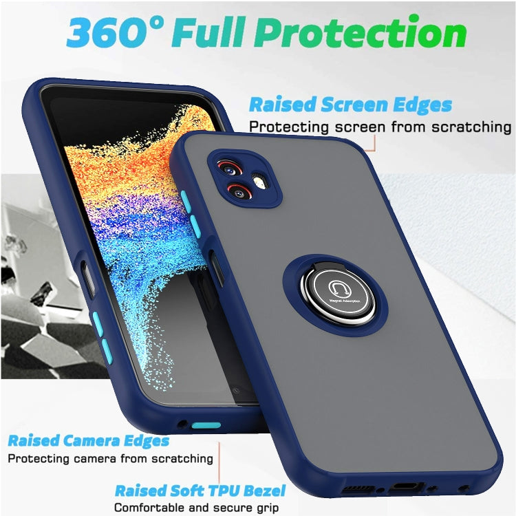 For Samsung Galaxy Xcover6 Pro Q Shadow 1 Series TPU + PC Phone Case with Ring Holder(Sky Blue)