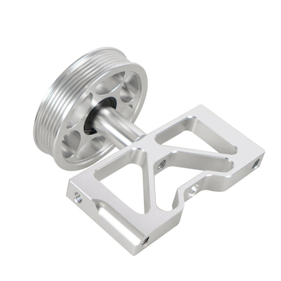 Car Modification Air Pump Idle Bracket with Pulley for Ford Mustang 5.0 1979-1995(Silver)