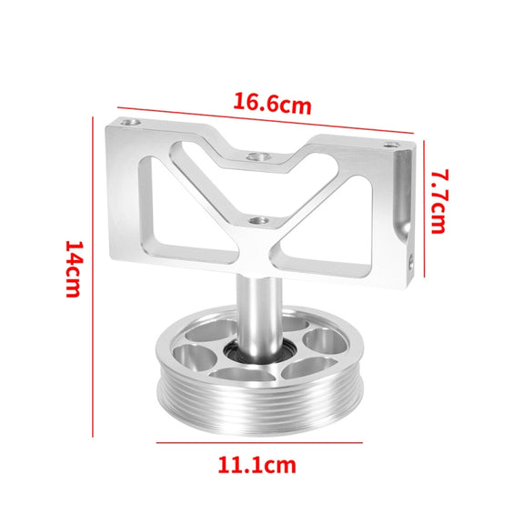 Car Modification Air Pump Idle Bracket with Pulley for Ford Mustang 5.0 1979-1995(Silver)