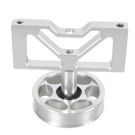 Car Modification Air Pump Idle Bracket with Pulley for Ford Mustang 5.0 1979-1995(Silver)