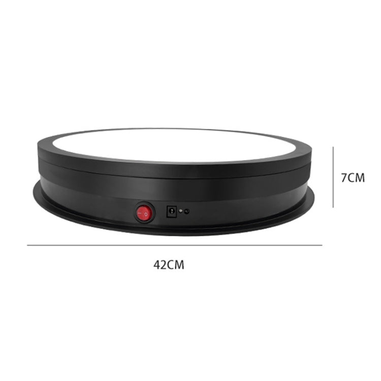 42cm LED Light Electric Rotating Display Stand Turntable, Power Plug:EU Plug(Black)