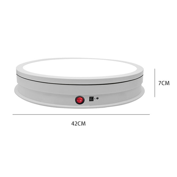 42cm LED Light Electric Rotating Display Stand Turntable, Power Plug:EU Plug(White)
