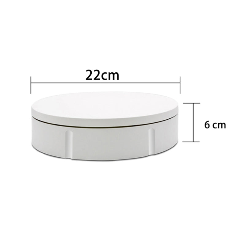 22cm Charging Rotating Display Stand Video Shooting Turntable, Load: 50kg, Power Plug:US Plug(White)