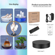 22cm Charging Rotating Display Stand Video Shooting Turntable, Load: 50kg, Power Plug:US Plug(White)