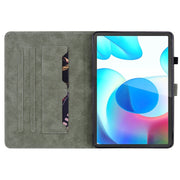 For Realme Pad 10.4 Tiger Pattern PU Tablet Case(Black)