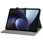 For OPPO Pad 11 Tiger Pattern PU Tablet Case(Grey)