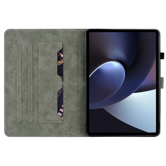 For OPPO Pad 11 Tiger Pattern PU Tablet Case(Grey)