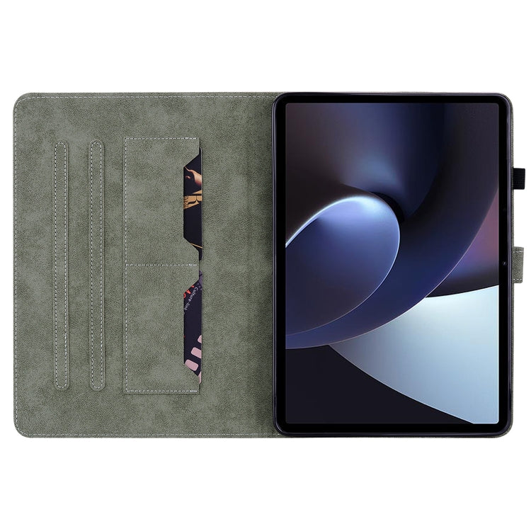 For OPPO Pad 11 Tiger Pattern PU Tablet Case(Brown)