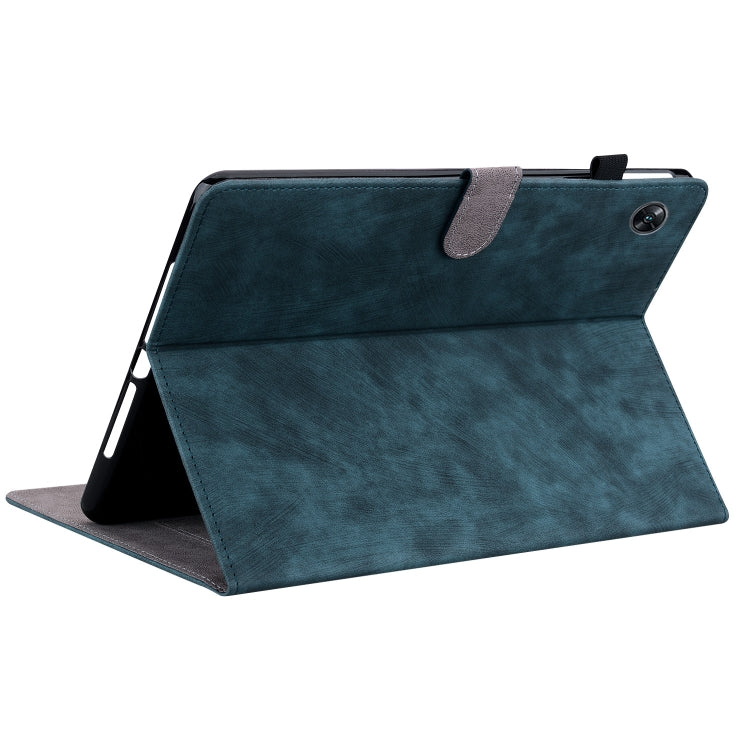 For OPPO Pad Air Tiger Pattern PU Tablet Case(Dark Blue)